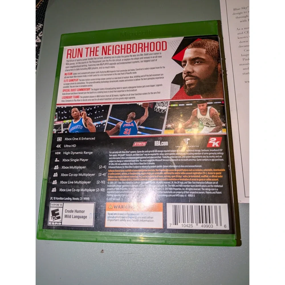 NBA 2K18 Xbox One Video Game‎ Kyrie Irving Cover 4K Ultra HD HDR 2K Sports